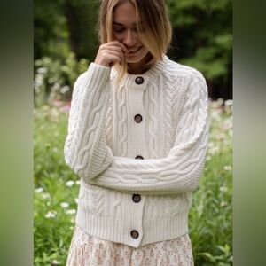 Ivory Amalie Cashmere Cardigan, Marea by Liz Joy Medium